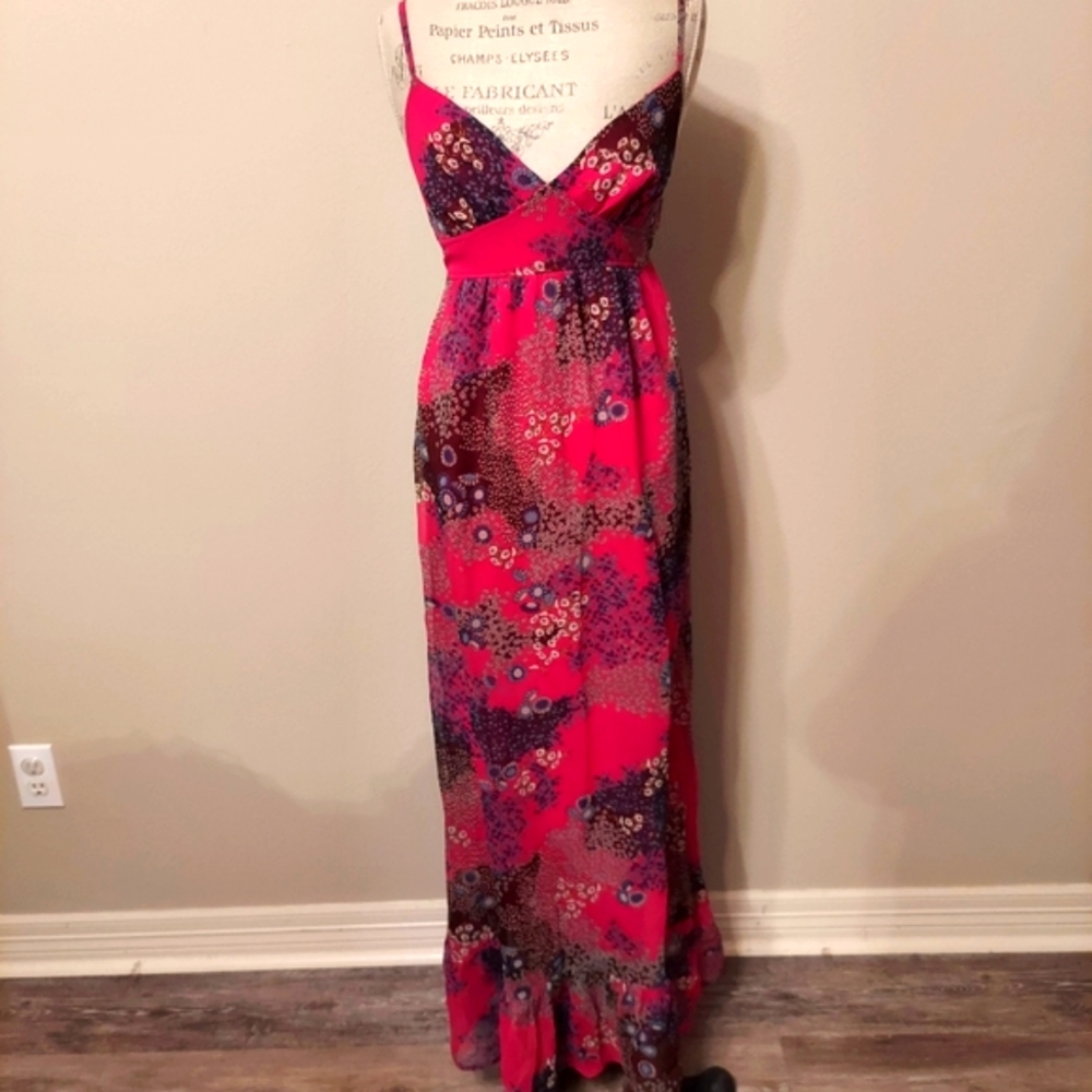 Topshop Silk Chiffon  Maxi Dress Size 2